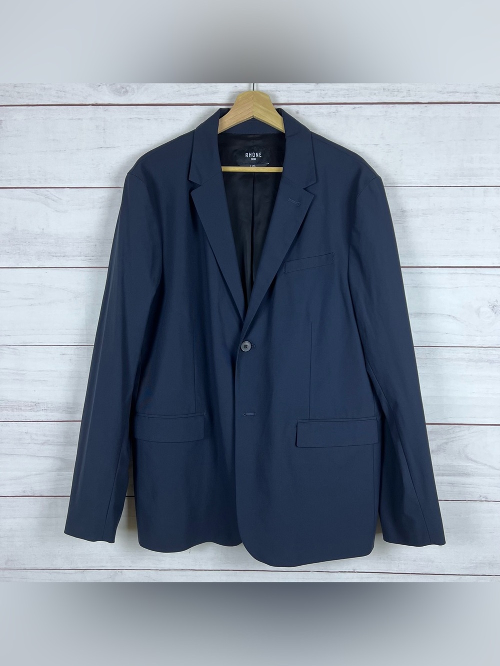 Rhone Blazer Mens L Blue Commuter Stretch Travel Sport Coat Performance Jacket